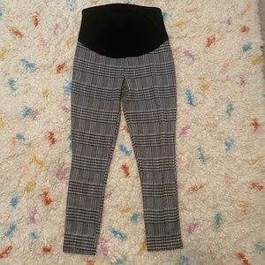 Plaid maternity pants